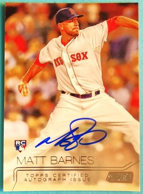 2015 Topps Stadium Club Autographs Matt Barnes RC #SCA-MB Red Sox