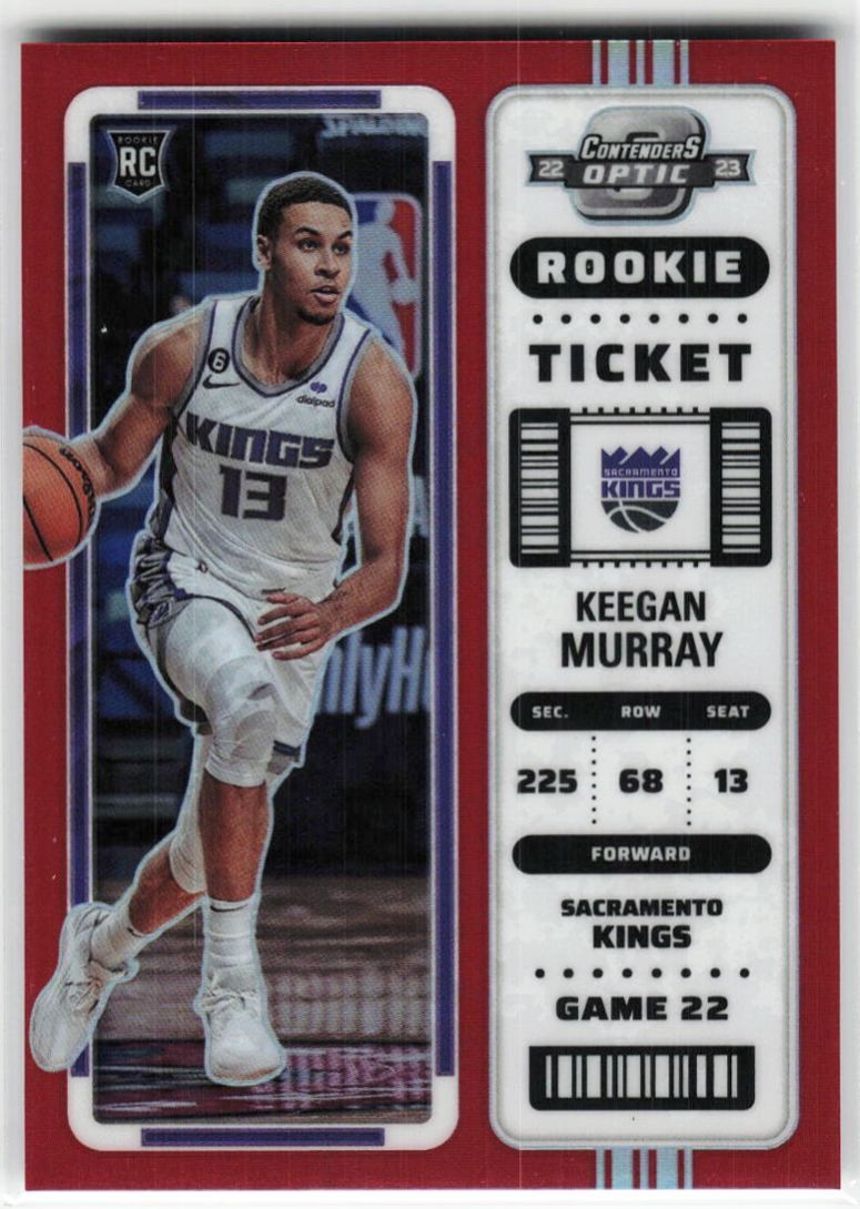 2022-23 Panini Contenders Optic Rookie Ticket Red Keegan Murray RC #22