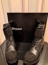 Dune London Black- Leather Boots For Her Sizeuk6 Brand New In Box