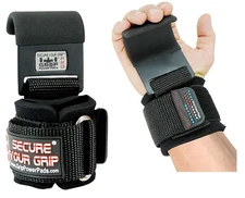 Weight Lifting Metal Hooks Heavy Duty Lifting Wrist Straps Deadlift Straps Po...