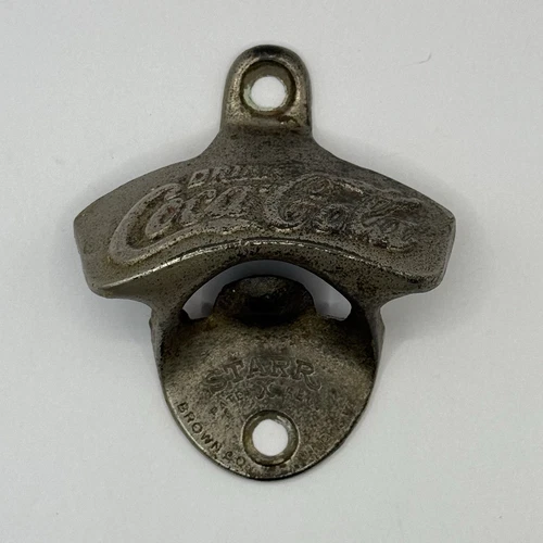 Vintage Drink Coca Cola Coke Metal Wall Bottle Opener Starr X Brown Co USA