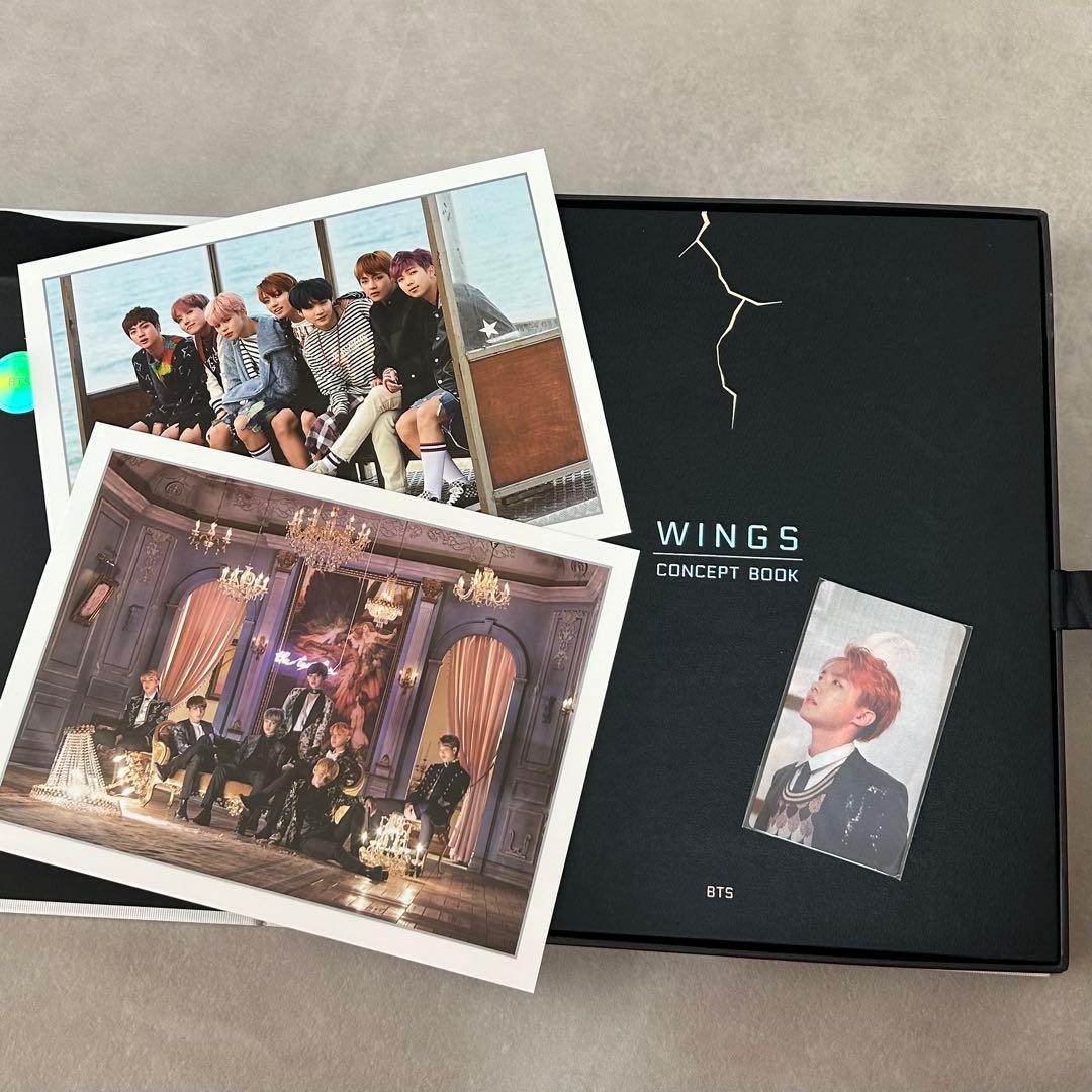 BTS WINGS CONCEPT BOOK Official Photobook + Photocard Postcards K