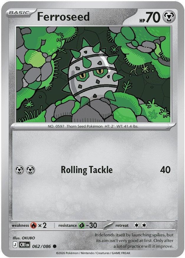 Pokemon Ferroseed (62/126) Chaos Rising LP