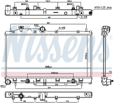 Radiatore, raffreddamento motore NISSENS 62599A