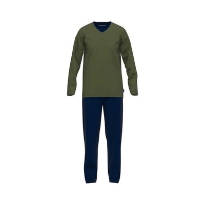 Tom Tailor Men's Pajamas - Cotton, V-Neck, Logo, Solid Color