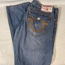Vtg True Religion Ricky Super T Denim Blue Jeans Mens 42x34 Made In USA Y2K