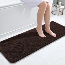 OLANLY Bathroom Runner Rugs 47x17, Extra Soft Absorbent 47" X 17", Brown