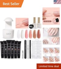 Luxury Poly Gel Nail Extension Kit with UV Light: 6 Vibrant Colors for Home Use