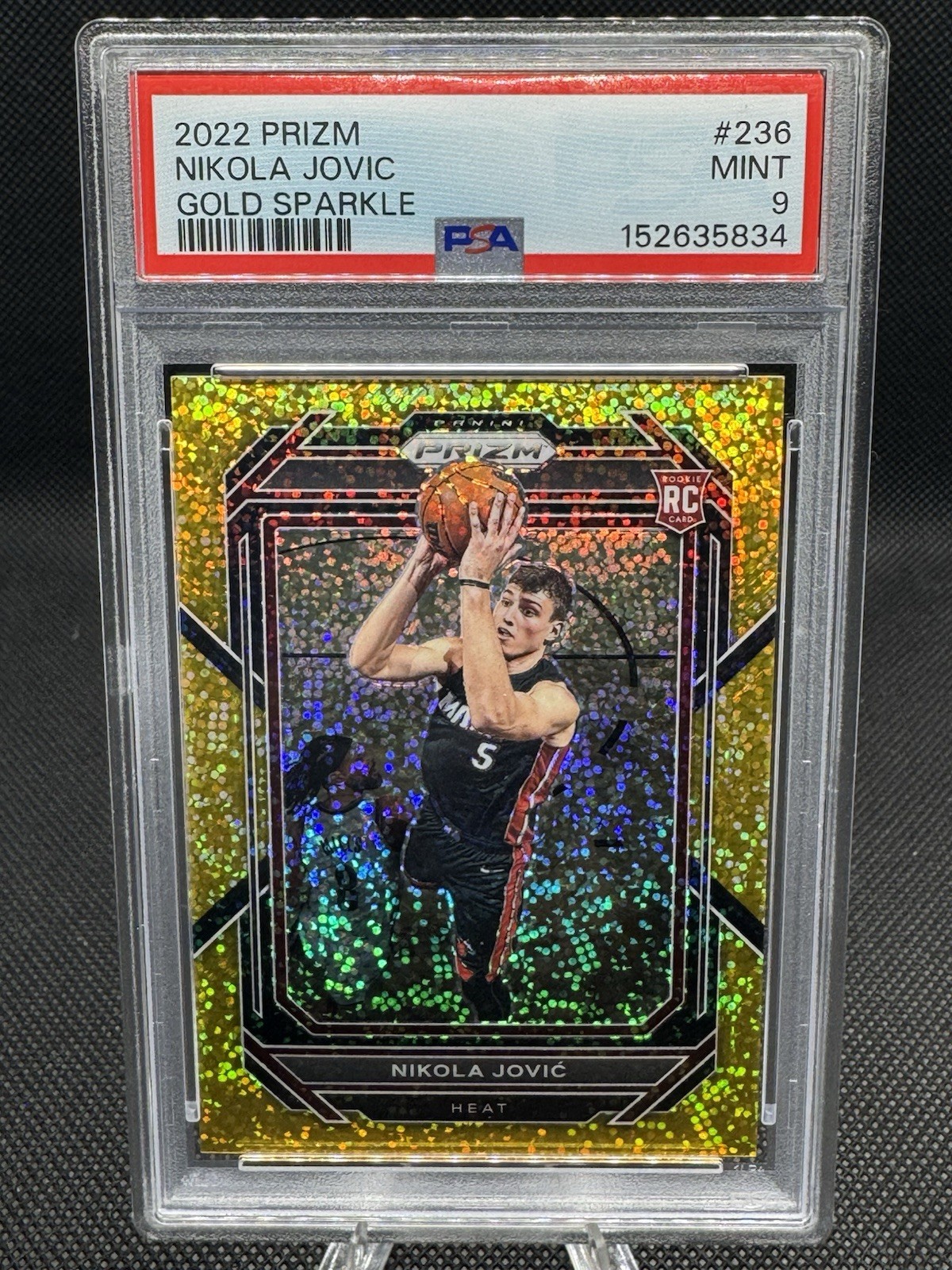 2022 Prizm Nikola Jovic #236 (RC) Gold Sparkle/24 PSA 9