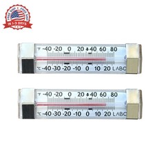 Fridge Freezer Thermometers Waterproof Analog Large Dial -40F to 80F 2 Pack for