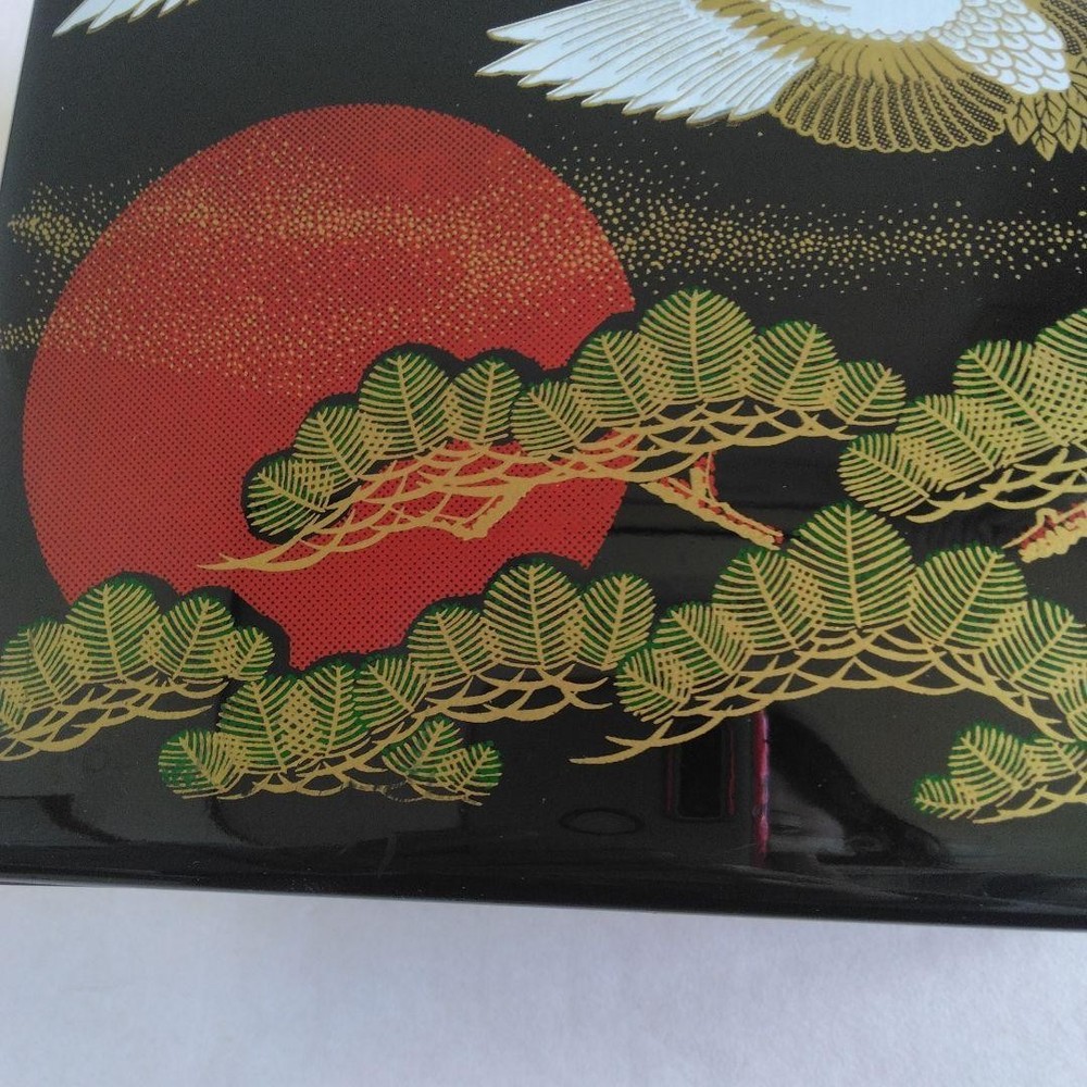 Jubako Bento Box Japanese 2tiered box pine crane sun 5 cm celebration auspicious