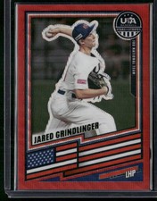 2026 Panini Stars & Stripes Prizm USA Baseball #91 Jared Grindlinger Ruby Wave