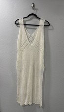 NWT: CUPSHE Women s Crochet Swim Coverup Sleeveless V-neck Small Cream Beach