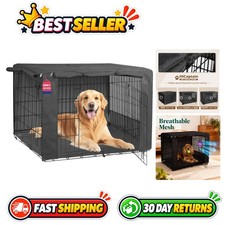 48-Inch Waterproof Dog Crate Cover with Mesh for Indoor  Travel Use