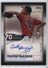 2021 Topps 70 Years of Baseball Series 2 Black 27/199 Triston McKenzie Auto 05gv