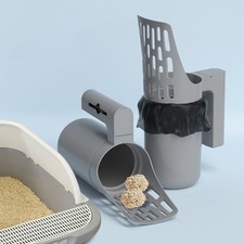 Cat Litter Scoop with Refill Bag Pet Waste Picker Self Cleaning Supplies UK