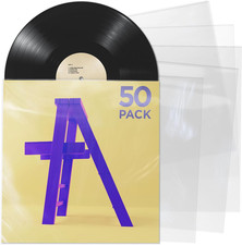 Outer Record Sleeves for Album Covers - 50 Clear Plastic Outer Sleeves