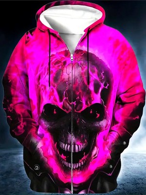 Grim Grinning Phantom Head Hoodie Zip