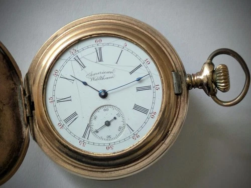 14k Gold Filled large American Waltham Pocket Watch. Made in 1890s. BEAUTIFUL!
