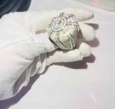 3Ct Round Cut Real Moissanite Customize Men's Pinky Ring 14k White Gold Plated