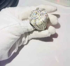 3Ct Round Cut Real Moissanite Customize Men's Pinky Ring 14k White Gold Plated