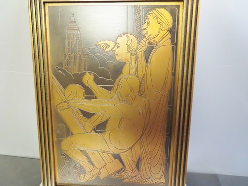 ANTIGUA PLACA DE BRONCE ART DECO aprox. Años 20 - Imagen 4 de 8
