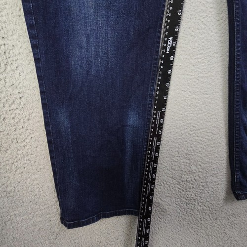 Calvin Klein Jeans Mens 38x30 Blue Denim Dark Wash Slim Straight CK Stretch - Picture 6 of 16