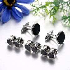 8Pcs Mens Classical Shirt Tuxedo Cufflinks Wedding Buttons Cuff Links Studs USA