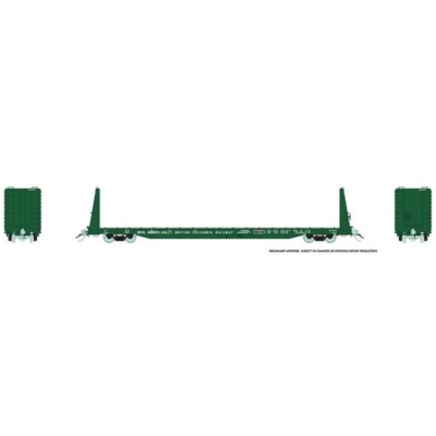 Rapido HO Marine Industries Bulkhead Flatcar: BCR - Dark Green Scheme: 6-Pack