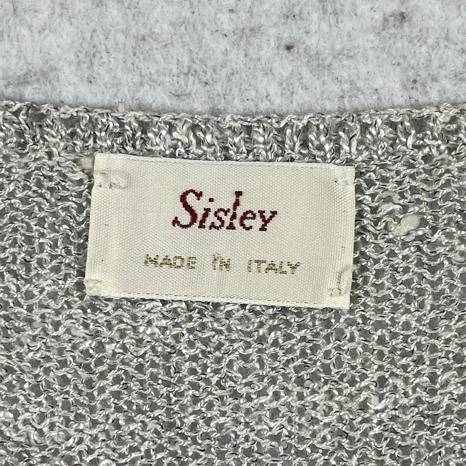 Camisa Sisley Mujer Pequeña Suéter Camiseta sin Mangas Gris Playa Neutro Transparente Carrera Foto 4 de 4