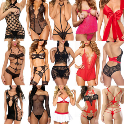 Charm Women Sexy Lingerie Lace Dress G-string Underwear Babydoll Sleepwear Lot