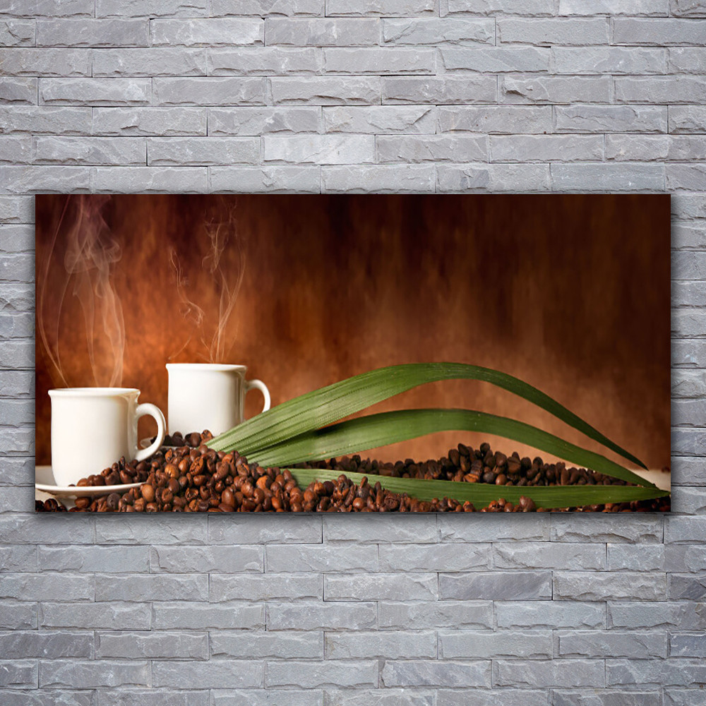Tableau photo sur toile café 120x60 cm pour décoration de cuisine