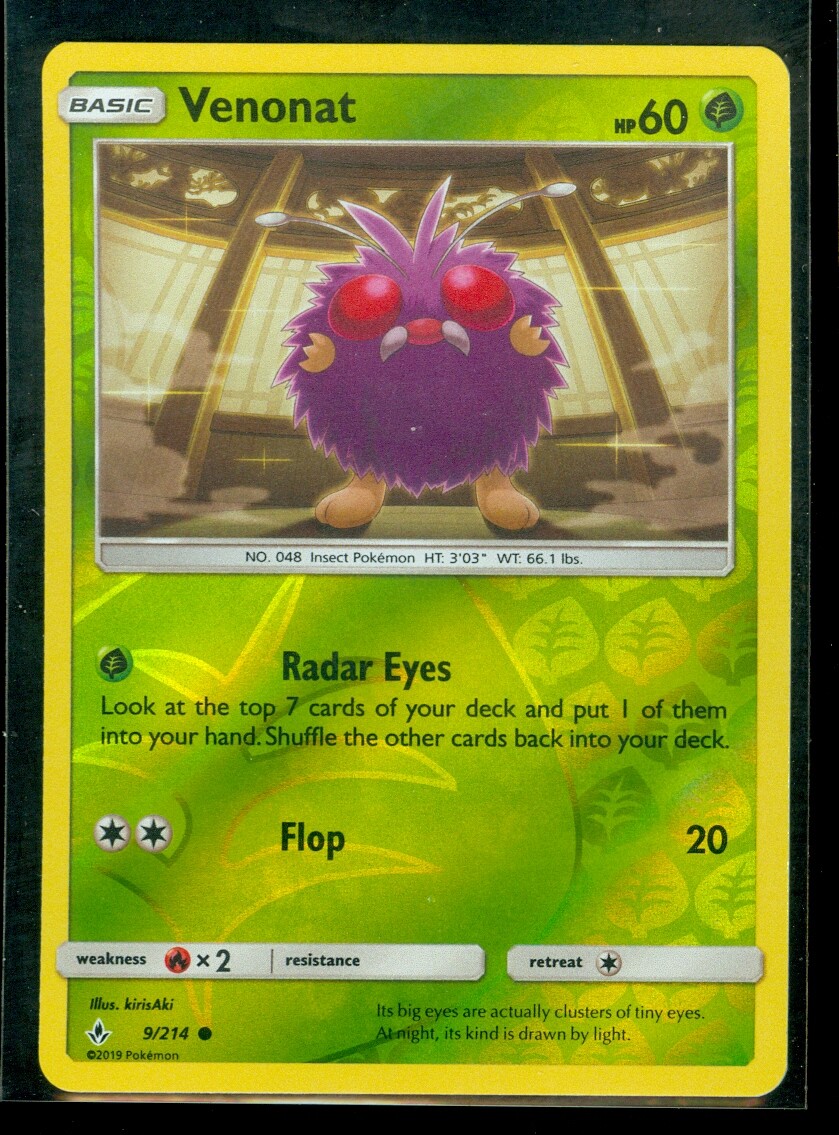 Pokemon VENONAT 9/214 Unbroken Bonds Rev Holo - MINT