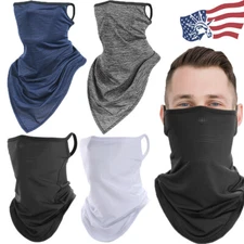 Face Mask Biker Sun Shield Neck Gaiter Bandana Balaclava Headwear with Loops Ear