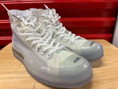 NEW Converse The 10 Chuck 70 Hi Off-White Clear White 162204C