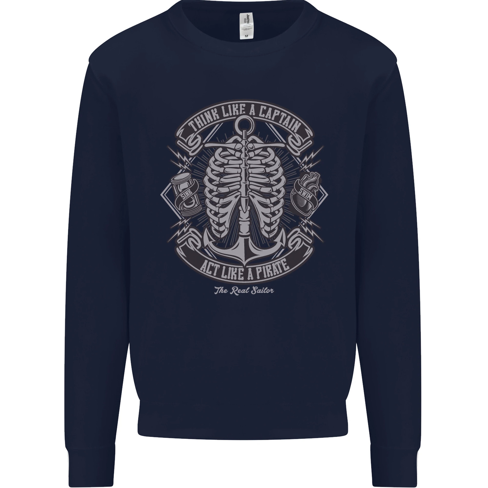 Think Like a Pirate Act Captain Sailing Kids Sweatshirt Jumper image 2
