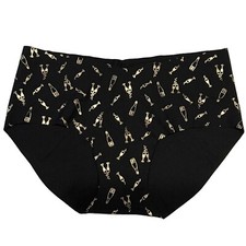 NWT VICTORIA'S SECRET No Show Hiphugger Hipster Sz XS-S-M-L-XL Black Gold