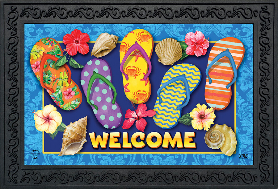 Paradise Flip Flops Summer Doormat Indoor Outdoor 18