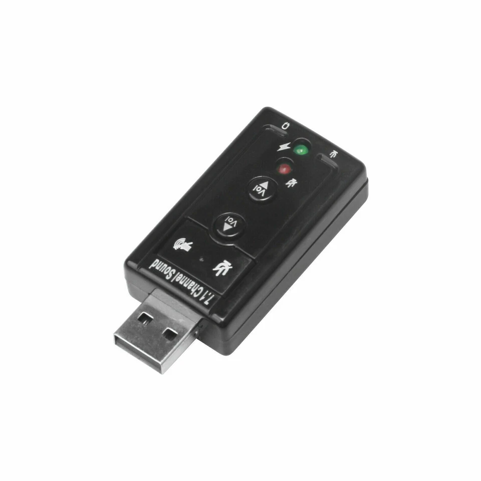 USB 2.0 External 7.1 Channel 3D Virtual Audio Sound Card Mic Adapter Laptop PC - Image 2 of 4