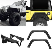 4x Front Rear Textured Steel Fender Flares Replaced For Jeep Wrangler 97-06 Tj