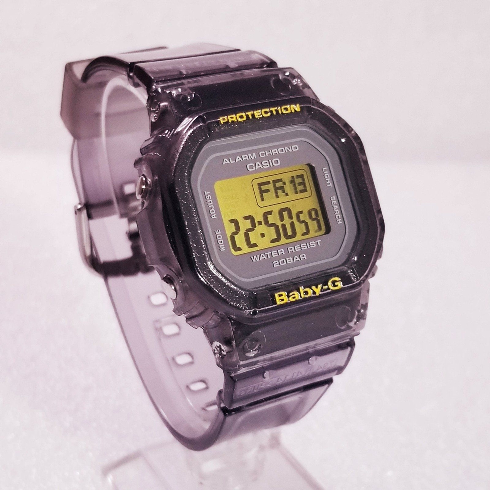⌚Rare Casio Baby-G BGD-560 custom skeleton grey clear-yellow.