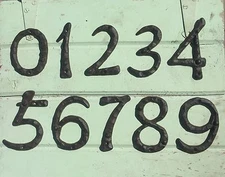 4" House Address Outdoor Plaque Number 0 1 2 3 4 5 6 7 8 9  Rustic Cast Iron