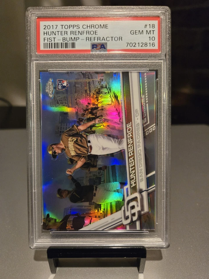 2017 Topps Chrome Hunter Renfroe Fist-Bump-Refractor Rookie #18 Gem Mt. 10 - Image 4 of 4