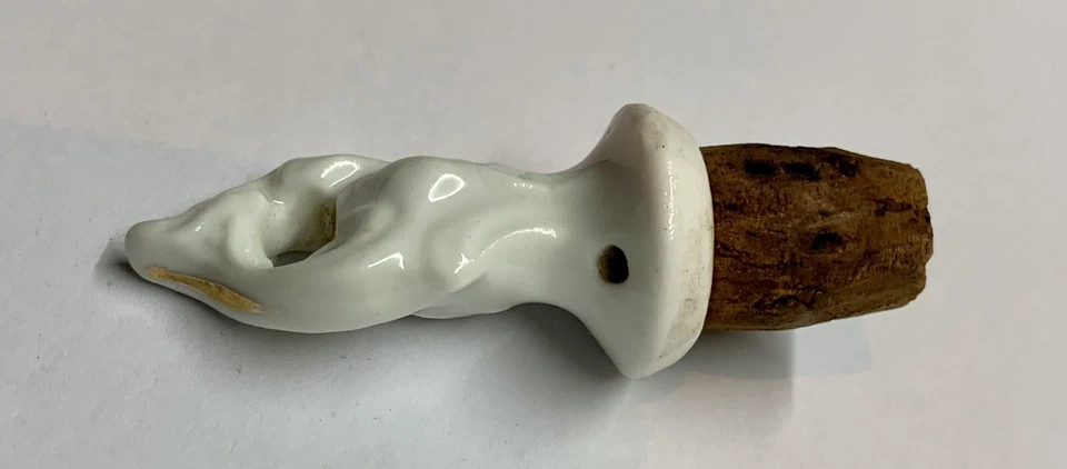✨Bouchon bouteille ancien Céramique émaillée Blanche et Liège✨ - Photo 4/4