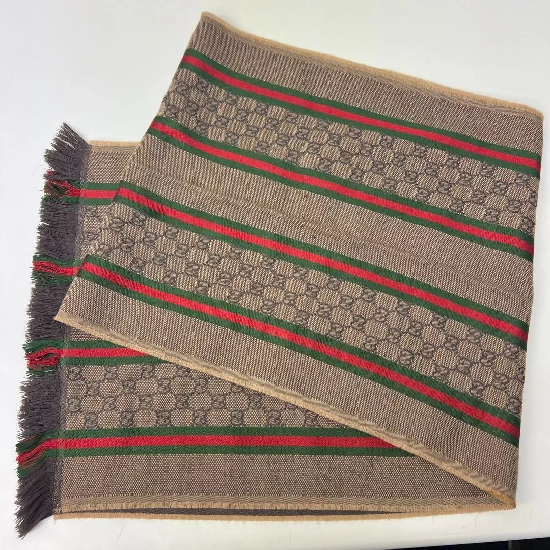Foulard GUCCI tissu authentique mode GG ligne sherry soie