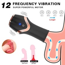 12 Mode Electric Penis Pump Sleeve Extender Enlargement Enhancer Trainer Cup Toy