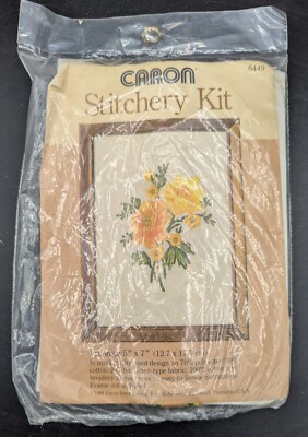 Caron Primrose  Stitchery Kit #6449 Vtg 1981 Sealed 5x7