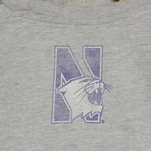 NCAA Northwestern Wildcats Adult Size Small Gray Distressed Graphic Print Tee - Picture 5 of 7