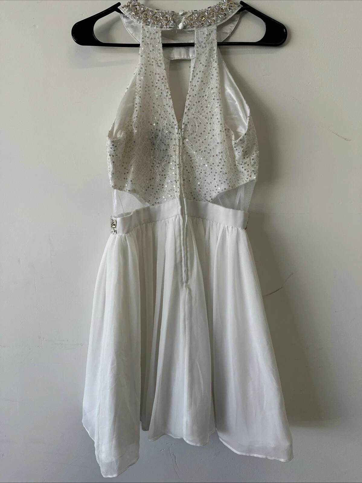 OFF WHITE Abito B. Darlin Off bianco oro con linea Bling in vita taglia 5 6