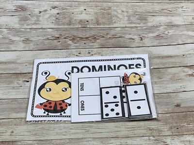 Lady Bug - Themed Learning Centers - Laminated - Dominoes Base Ten